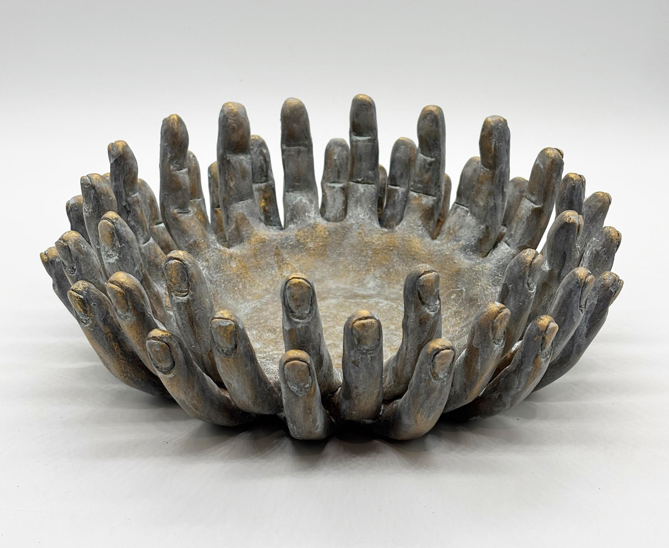 Grasping, terracotta and acrylic, 3.5" x 9.5" x 9.5", 2026